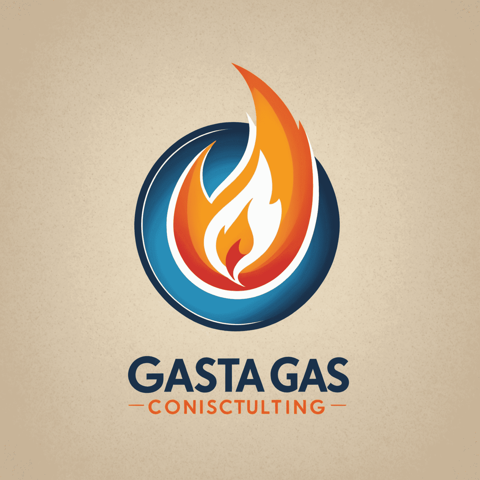 Gas Consulting Agency Logo featuring a stylized gas flame icon next to the company name