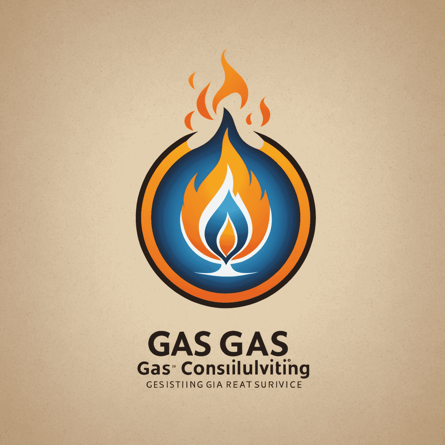 Gas Consulting Agency Logo featuring a stylized gas flame icon next to the company name