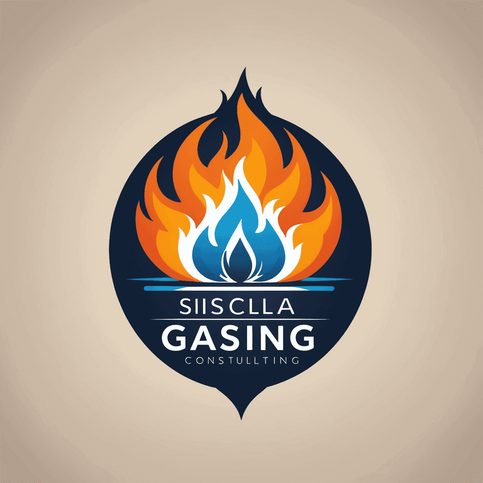 Gas Consulting Agency Logo featuring a stylized gas flame icon next to the company name