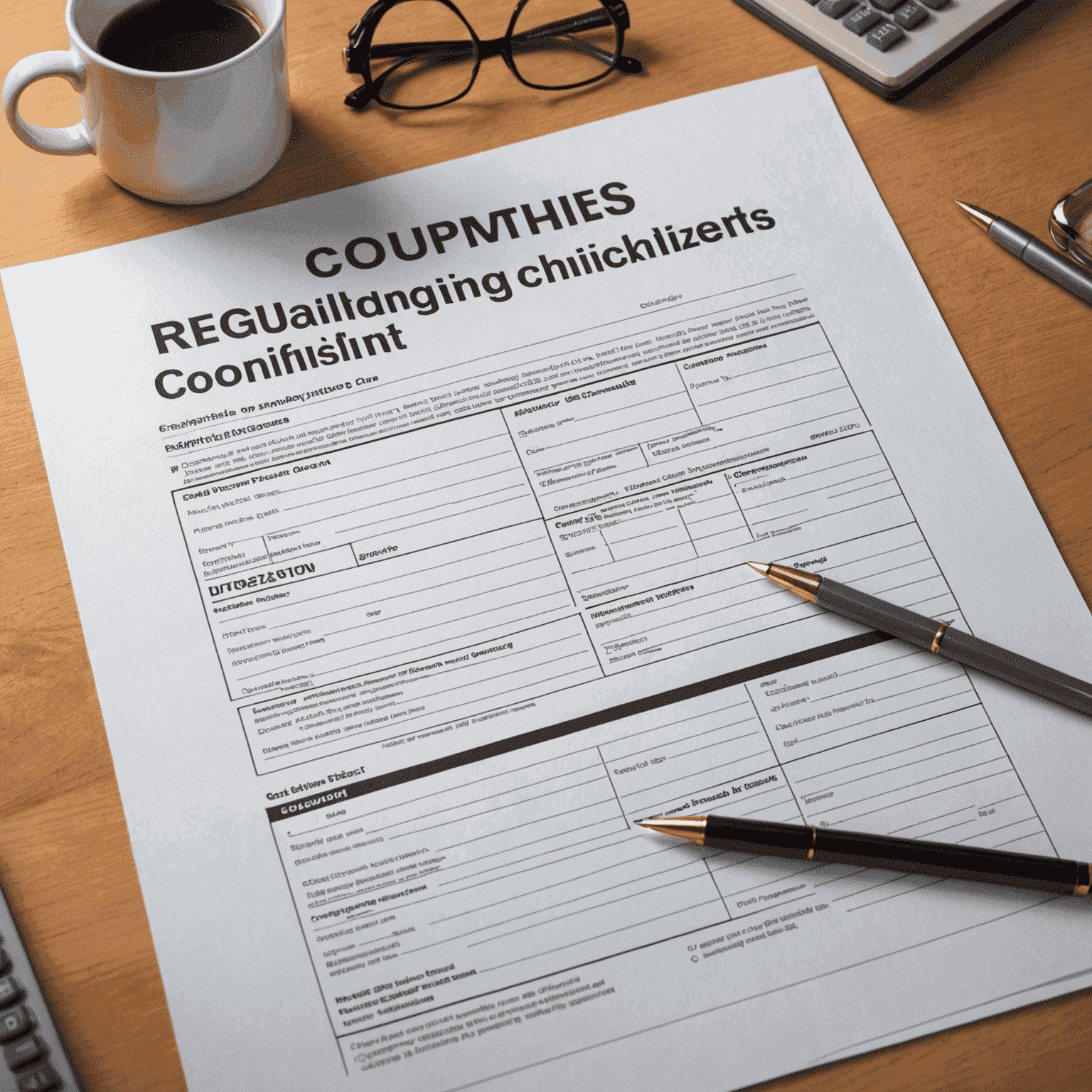 Illustration of regulatory documents and compliance checklists relevant to gas consulting